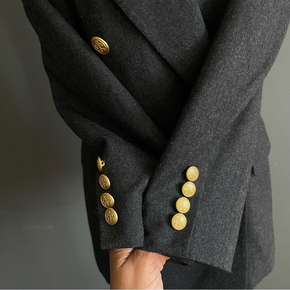 Talbots Wool Blazer Gold Button Double Breasted Tailored Jacket Old Money Preppy - Picture 4 of 8